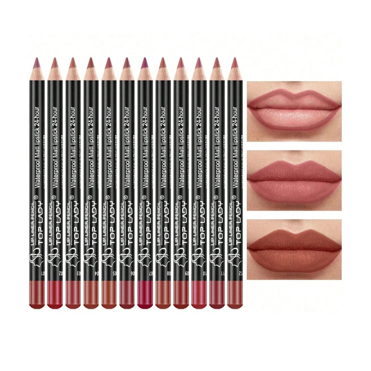 12-Piece Matte Lip Liner & Lipstick Pencil Set