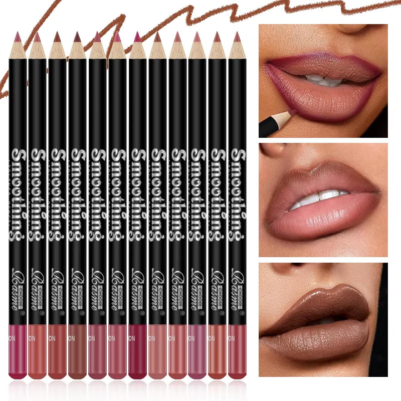12-Piece Matte Lip Liner & Lipstick Pencil Set