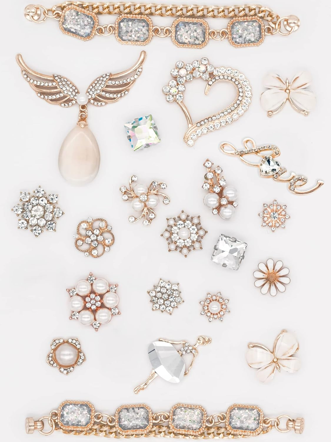 Bling Metal Shoe Charms – Chain Link Accessories for Shoes | Cute Decorative Gifts for Girls & Women