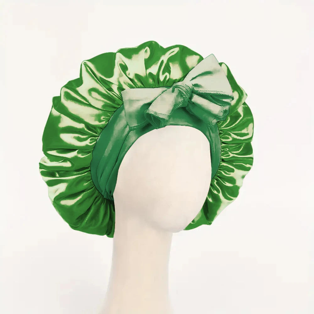 Adjustable Satin Bonnet with Tie Band β Sleep Cap