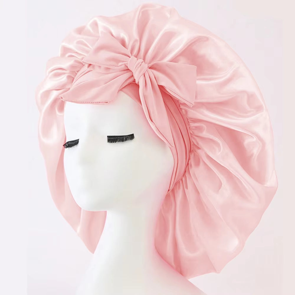 Adjustable Satin Bonnet with Tie Band β Sleep Cap