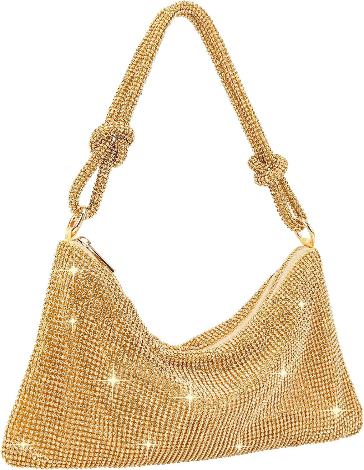 TOPALL Sparkly Rhinestone Purse – Silver Diamond Evening Bag with Adjustable Strap | Perfect for Parties, Prom & Luxe Nights Out