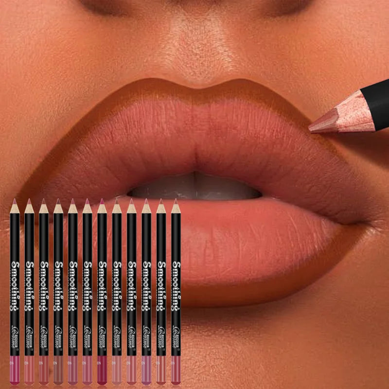 12-Piece Matte Lip Liner & Lipstick Pencil Set