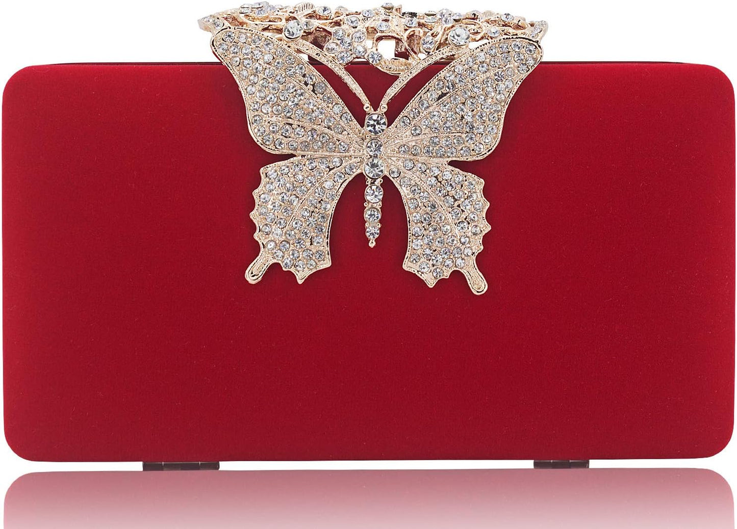 Rhinestone Evening Clutch β Crystal Butterfly Clasp Handbag for Women | Elegant Party & Formal Purse