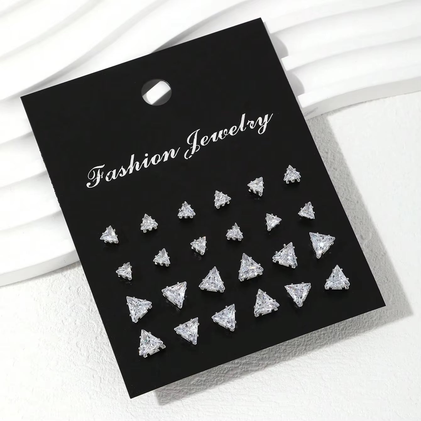 Pair Elegant Zirconia Earrings Set – Sparkly, Minimalist Studs for Gifting or Daily Wear