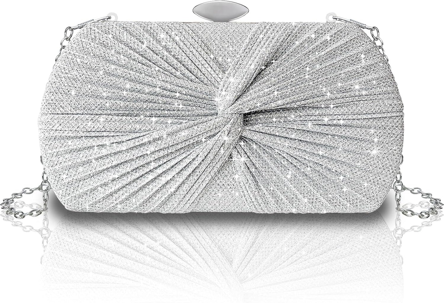 TOPALL Sparkly Rhinestone Purse – Silver Diamond Evening Bag with Adjustable Strap | Perfect for Parties, Prom & Luxe Nights Out