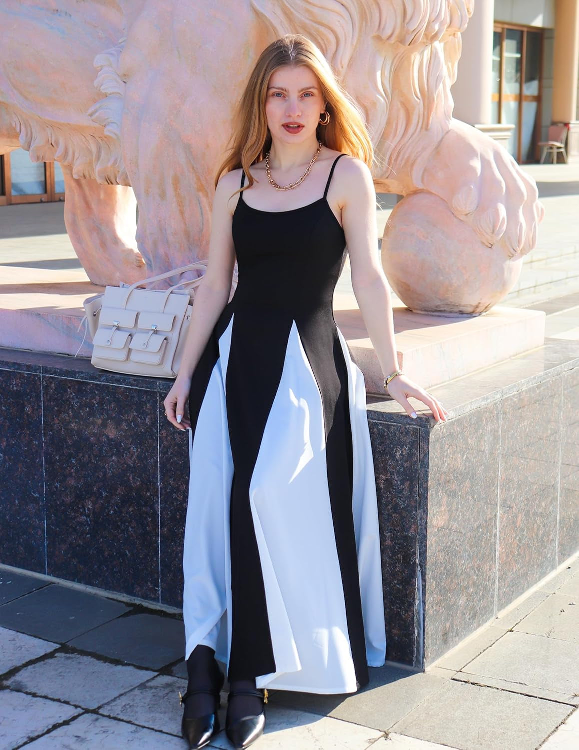 ZESICA Women'S Summer Spaghetti Strap Cocktail Maxi Dresses 2025 Backless Wedding Guest Flowy Dress