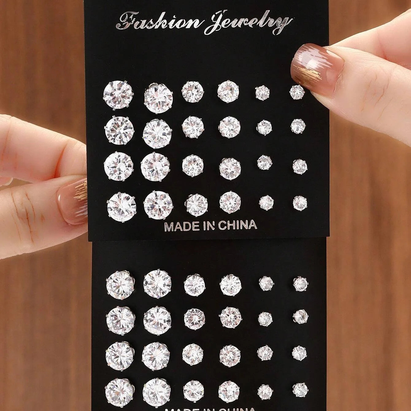 Pair Elegant Zirconia Earrings Set – Sparkly, Minimalist Studs for Gifting or Daily Wear