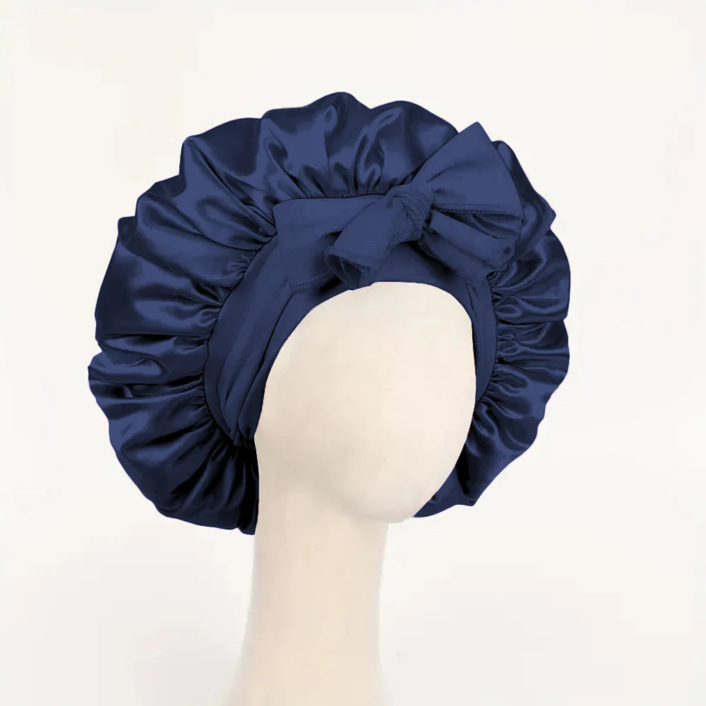 Adjustable Satin Bonnet with Tie Band β Sleep Cap