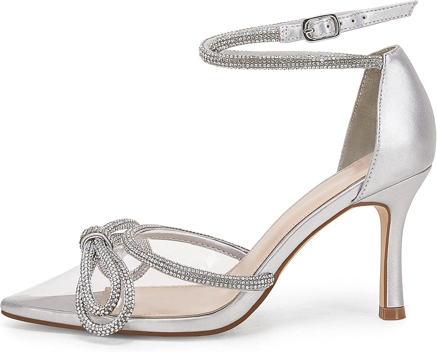 π Clear Rhinestone Bow Heels β Elegant Ankle Strap Stilettos For Brides, Baddies & Show-Stoppers πβ¨