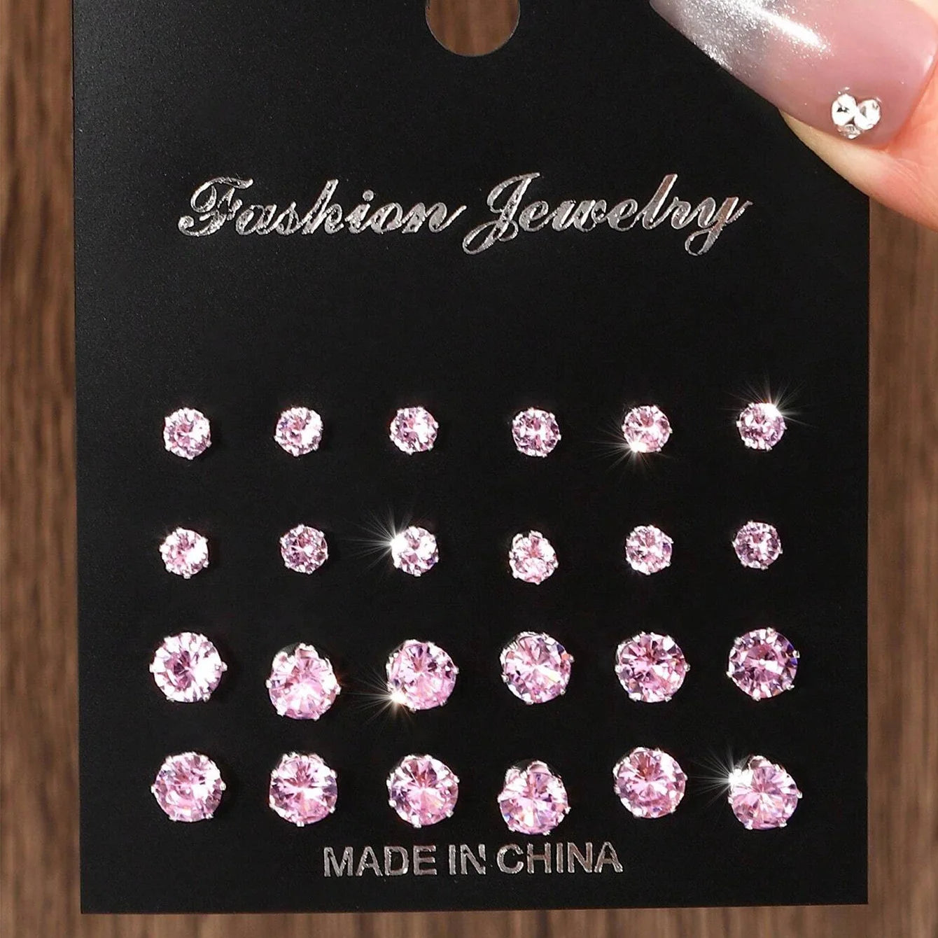 Pair Elegant Zirconia Earrings Set – Sparkly, Minimalist Studs for Gifting or Daily Wear