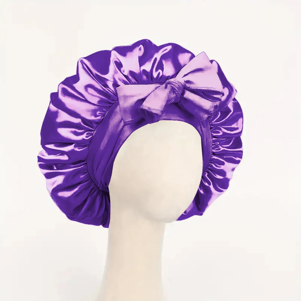 Adjustable Satin Bonnet with Tie Band β Sleep Cap