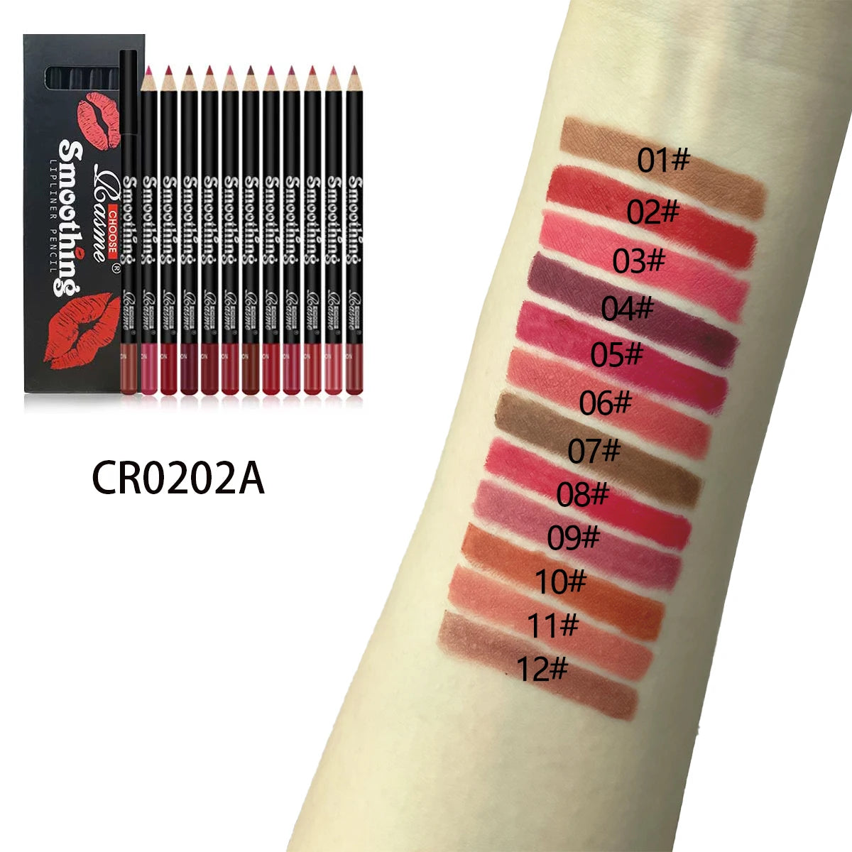 12-Piece Matte Lip Liner & Lipstick Pencil Set