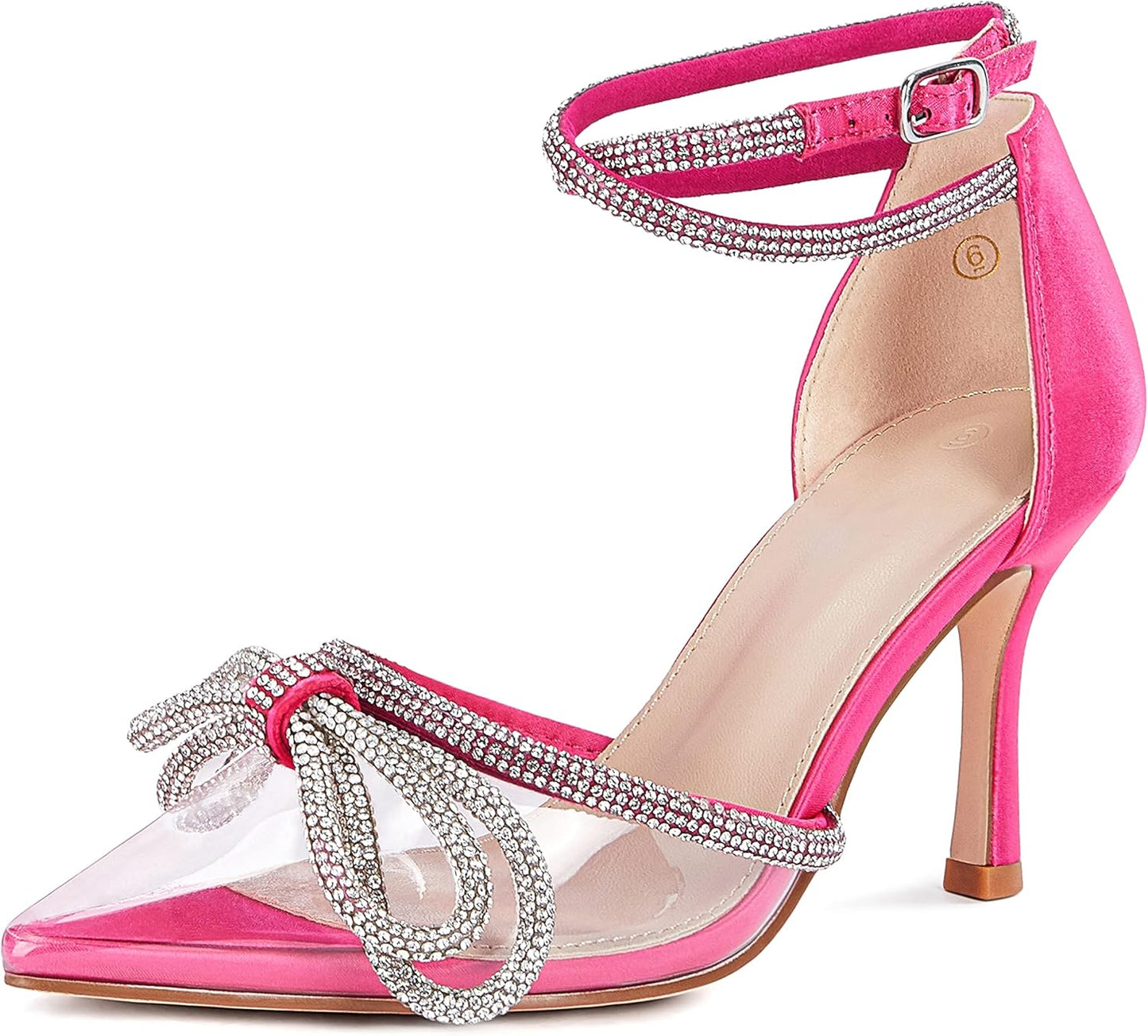 π Clear Rhinestone Bow Heels β Elegant Ankle Strap Stilettos For Brides, Baddies & Show-Stoppers πβ¨