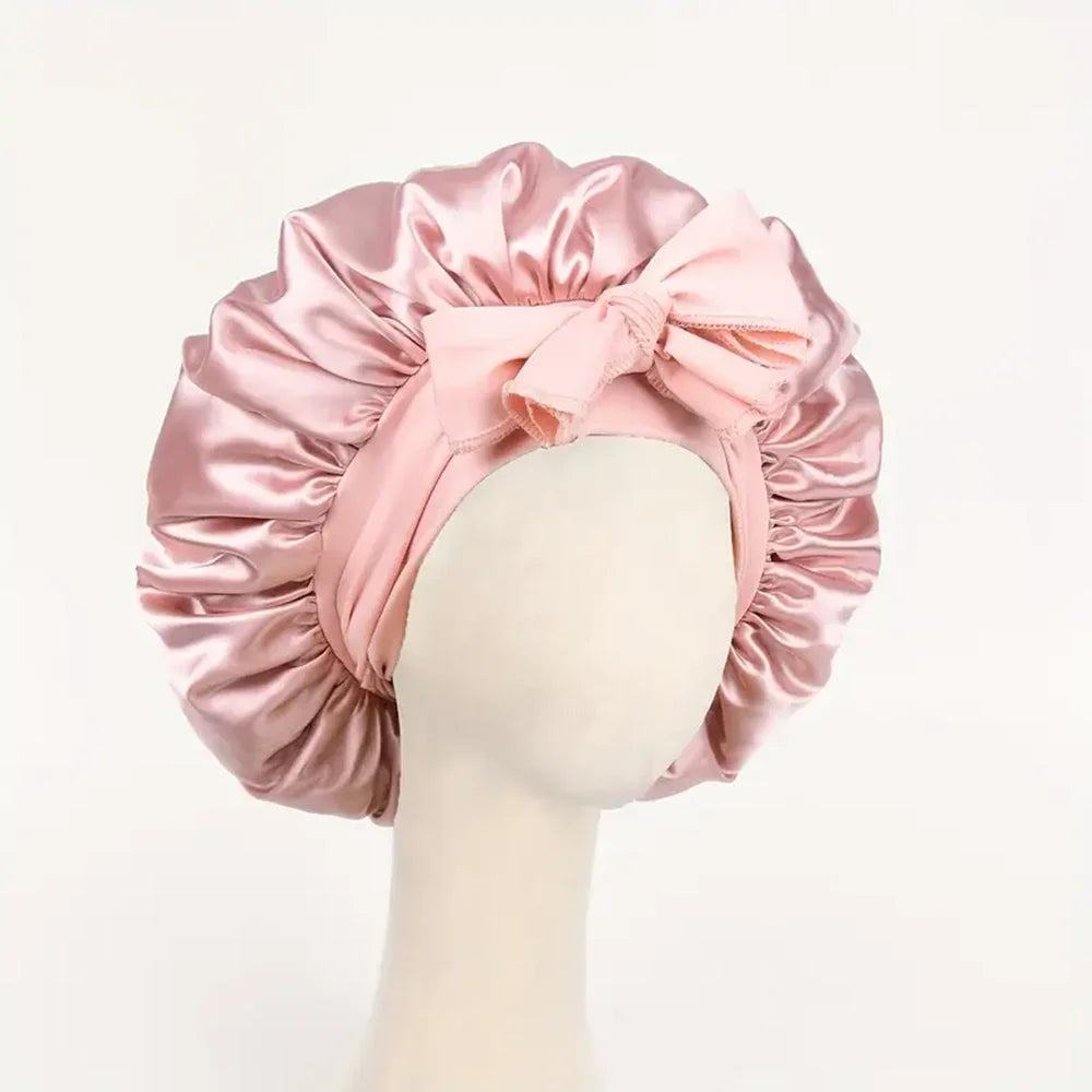 Adjustable Satin Bonnet with Tie Band β Sleep Cap