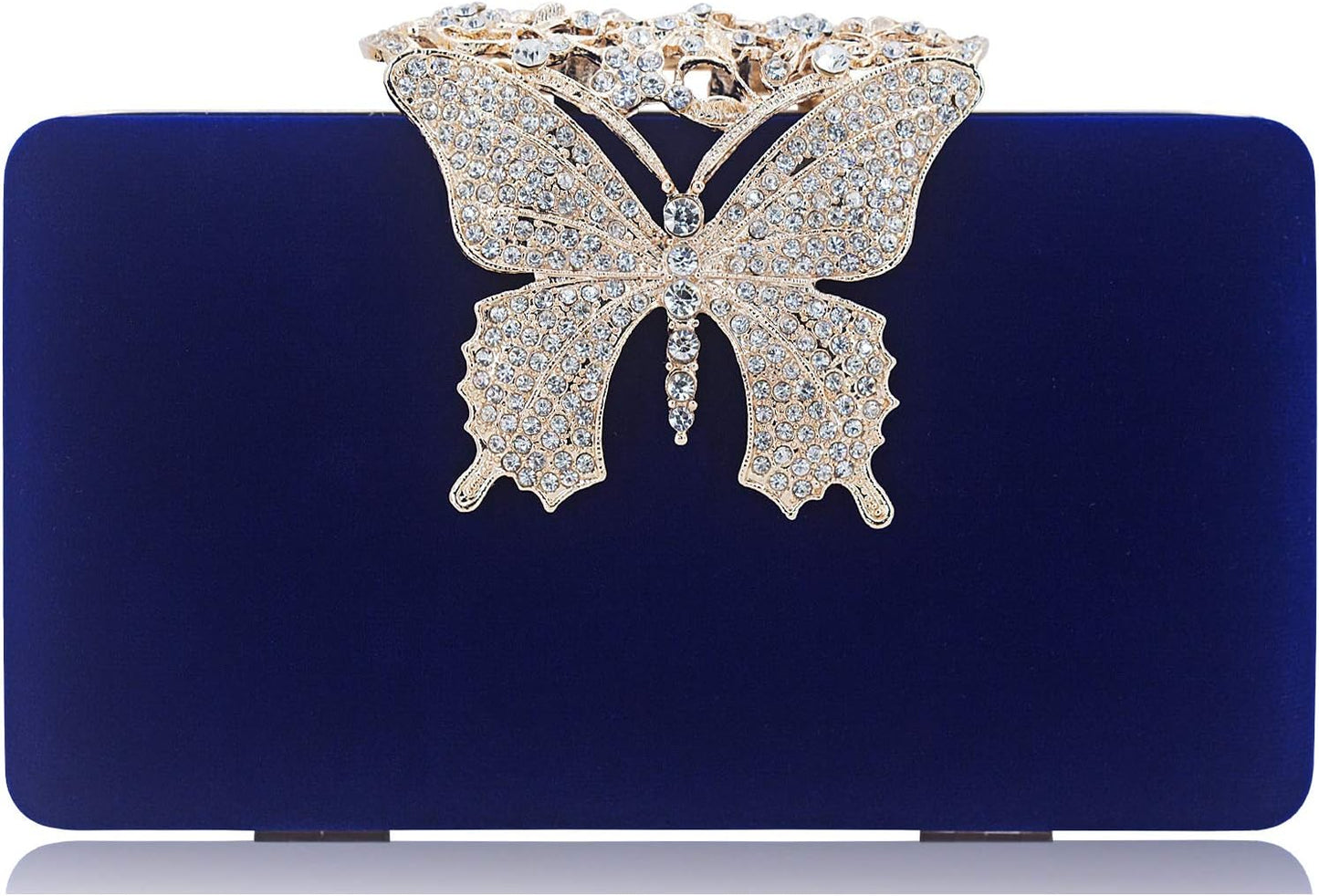 Rhinestone Evening Clutch β Crystal Butterfly Clasp Handbag for Women | Elegant Party & Formal Purse