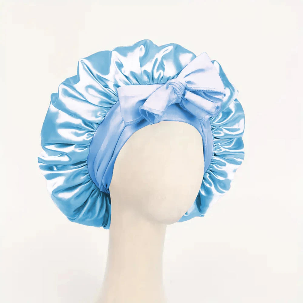 Adjustable Satin Bonnet with Tie Band β Sleep Cap