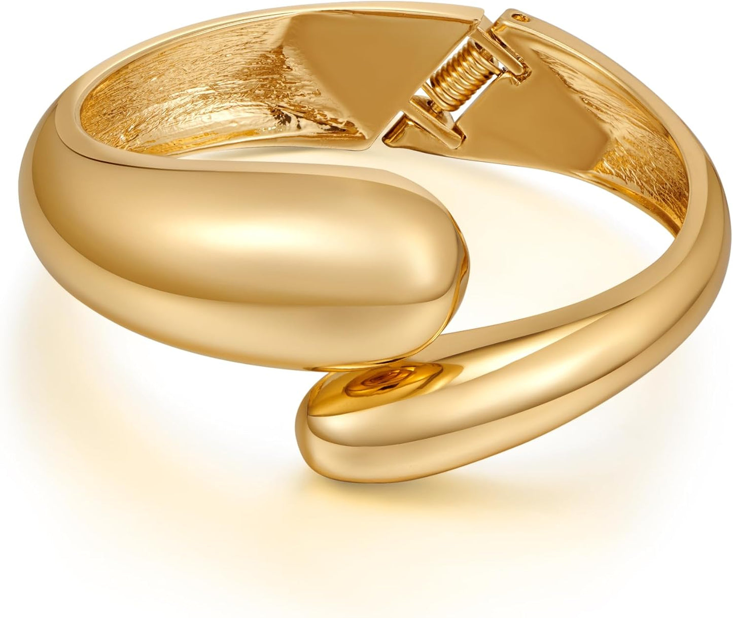 Chunky Gold Chain Bangle Bracelet – Fashion Hinge Cuff for Women | Bold, Elegant & Easy to Wear