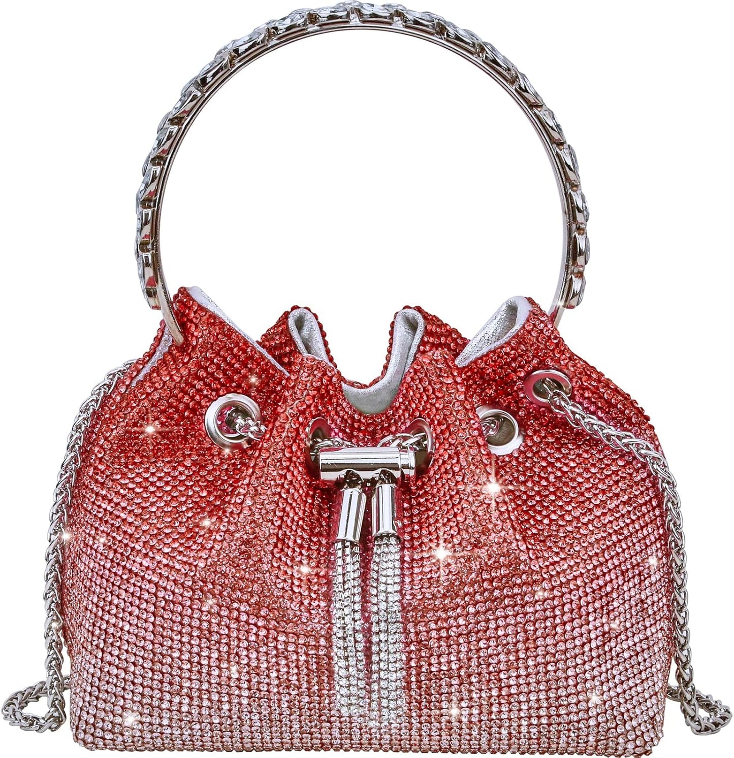 TOPALL Sparkly Rhinestone Clutch – Upgrade Evening Bag with Chain Strap & Crystal Handles | Party, Wedding & Prom Purse