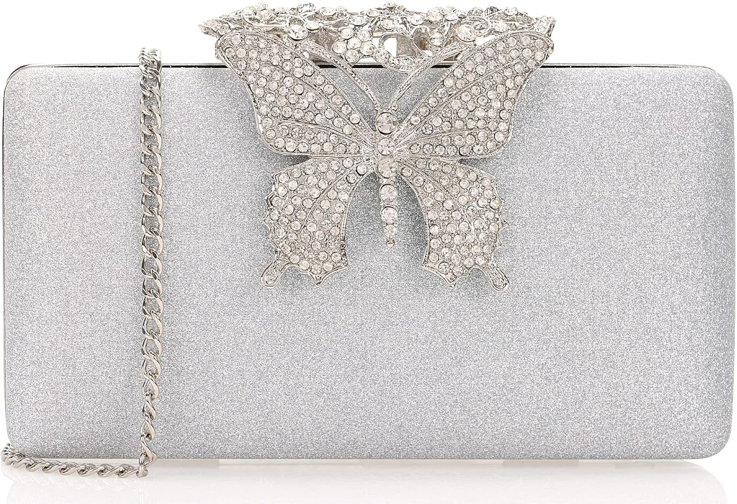 Rhinestone Evening Clutch β Crystal Butterfly Clasp Handbag for Women | Elegant Party & Formal Purse