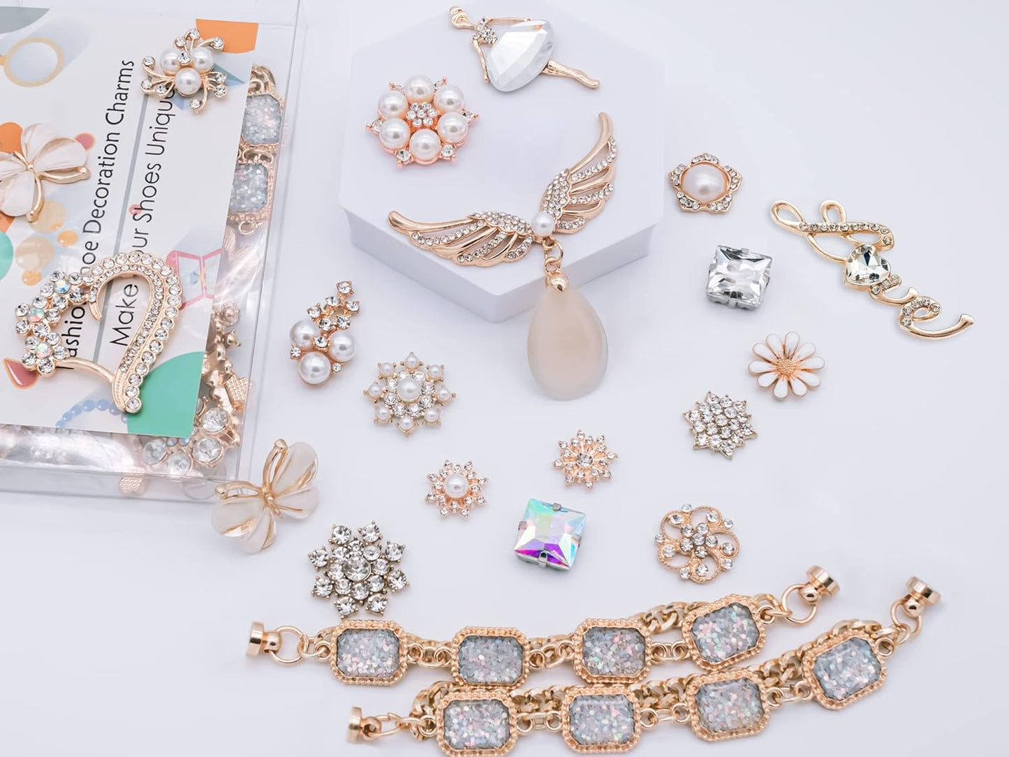 Bling Metal Shoe Charms – Chain Link Accessories for Shoes | Cute Decorative Gifts for Girls & Women