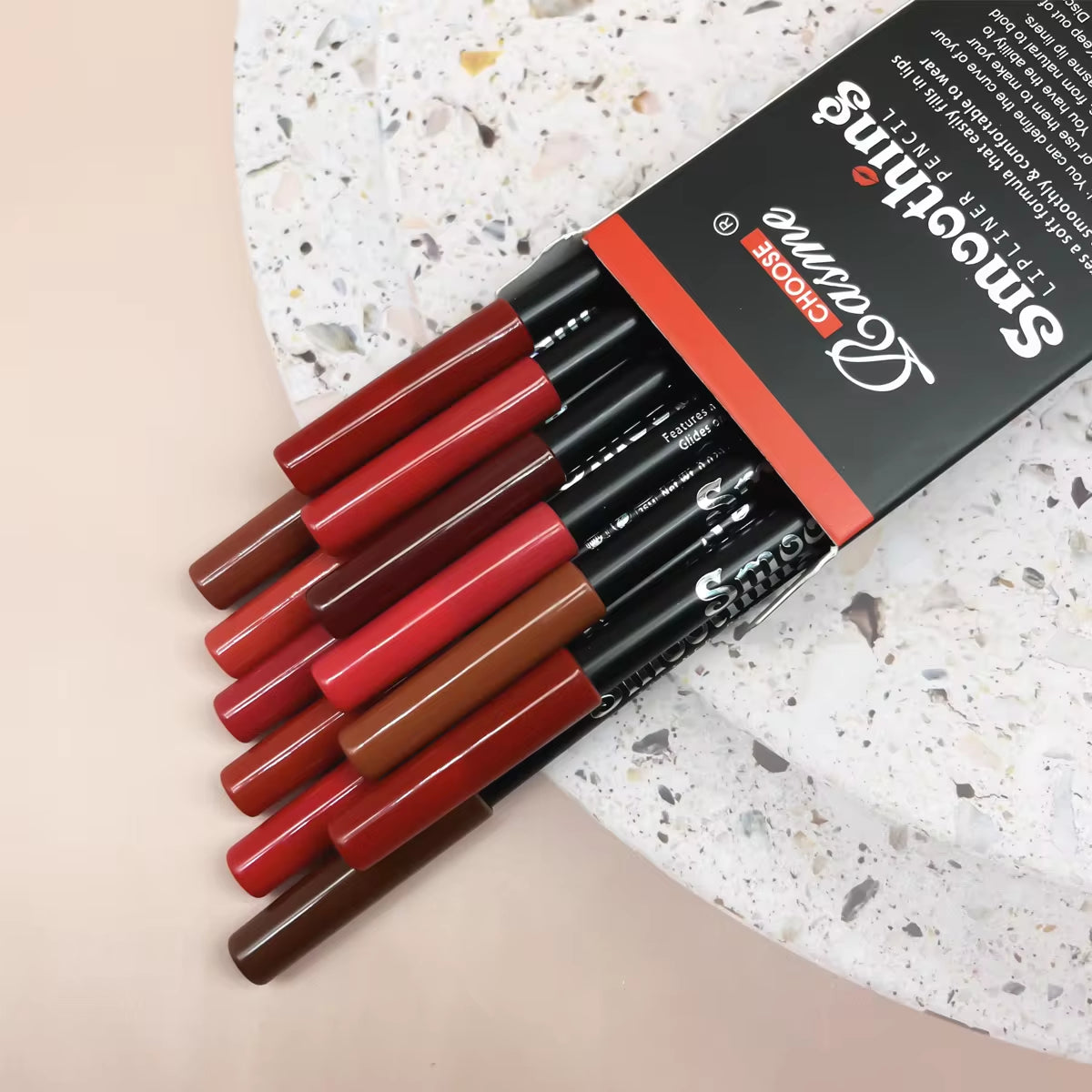 12-Piece Matte Lip Liner & Lipstick Pencil Set