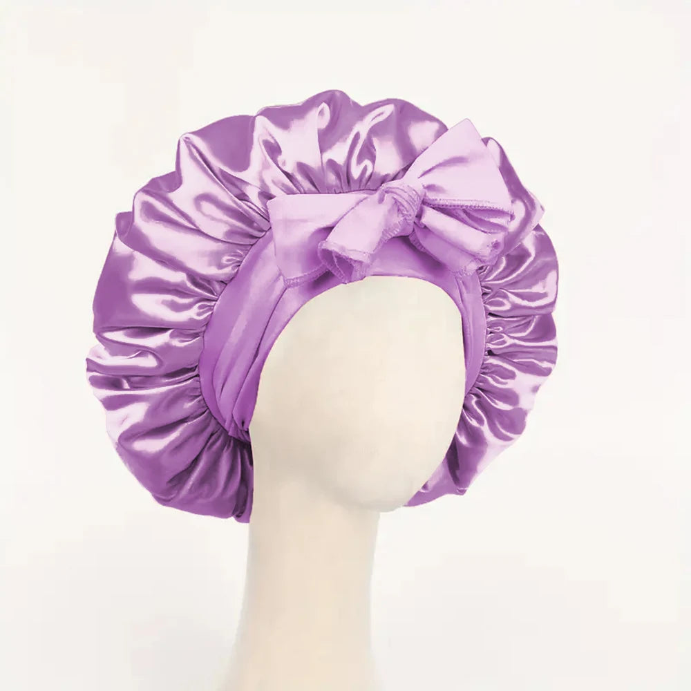 Adjustable Satin Bonnet with Tie Band β Sleep Cap