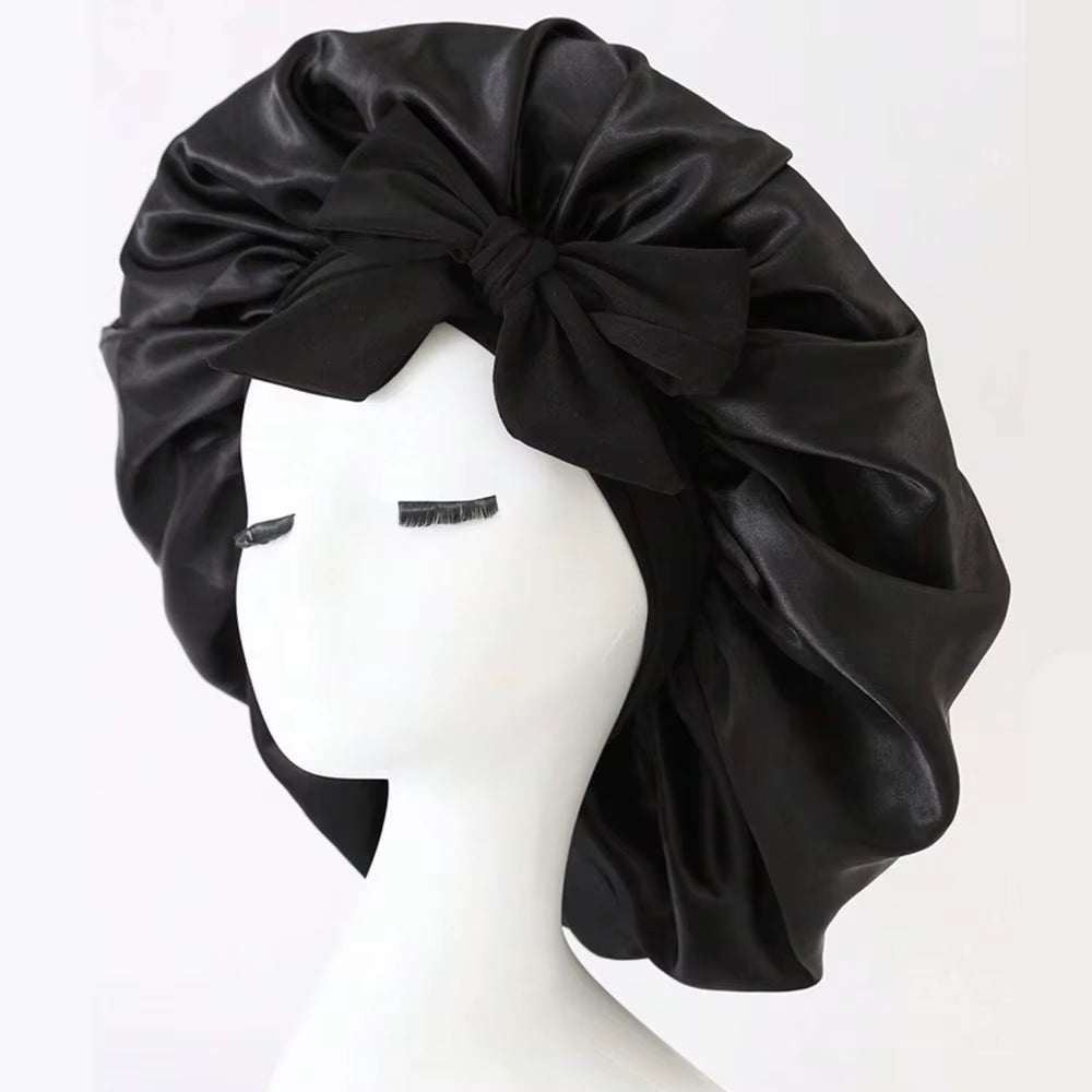 Adjustable Satin Bonnet with Tie Band β Sleep Cap