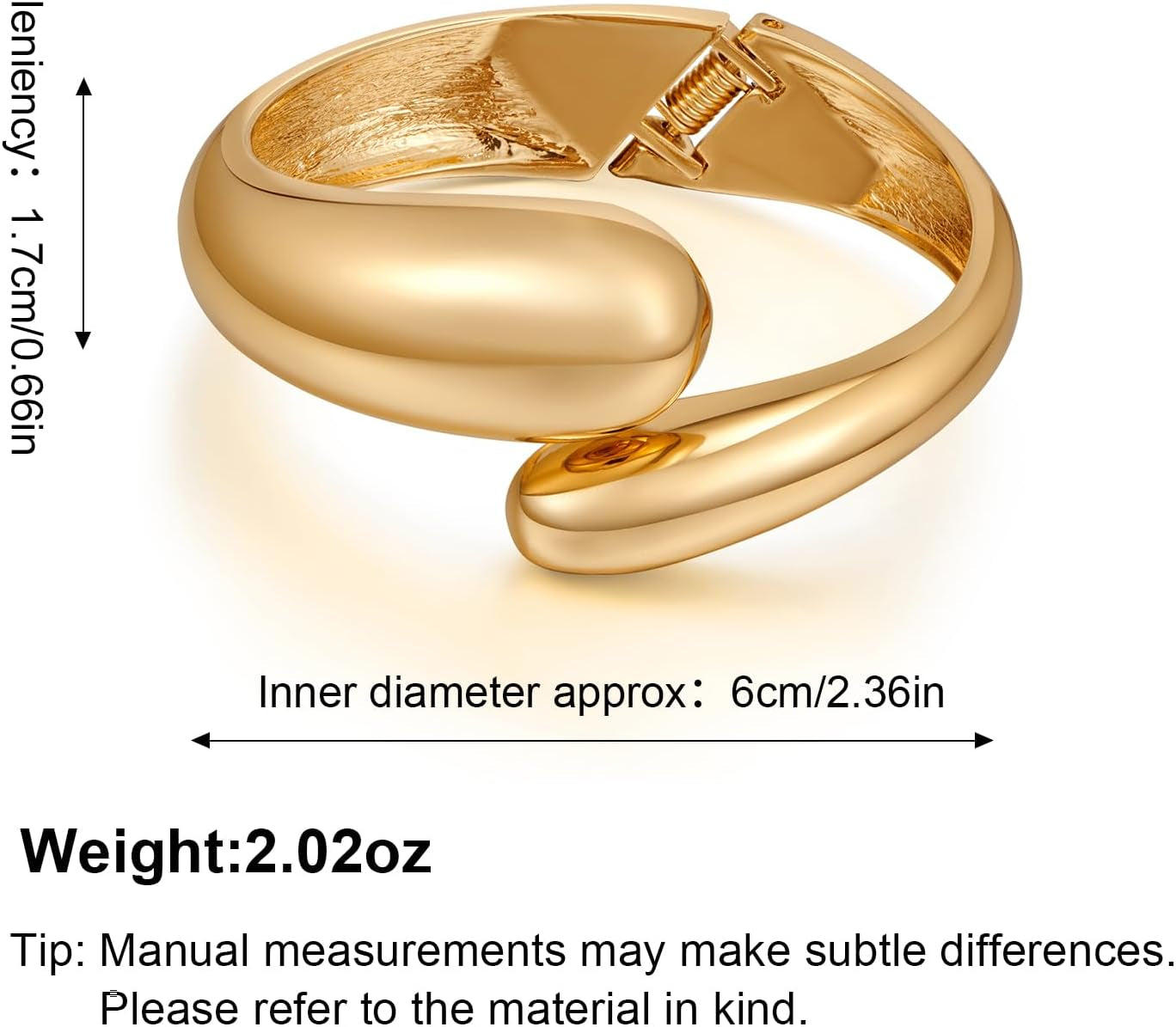 Chunky Gold Chain Bangle Bracelet – Fashion Hinge Cuff for Women | Bold, Elegant & Easy to Wear