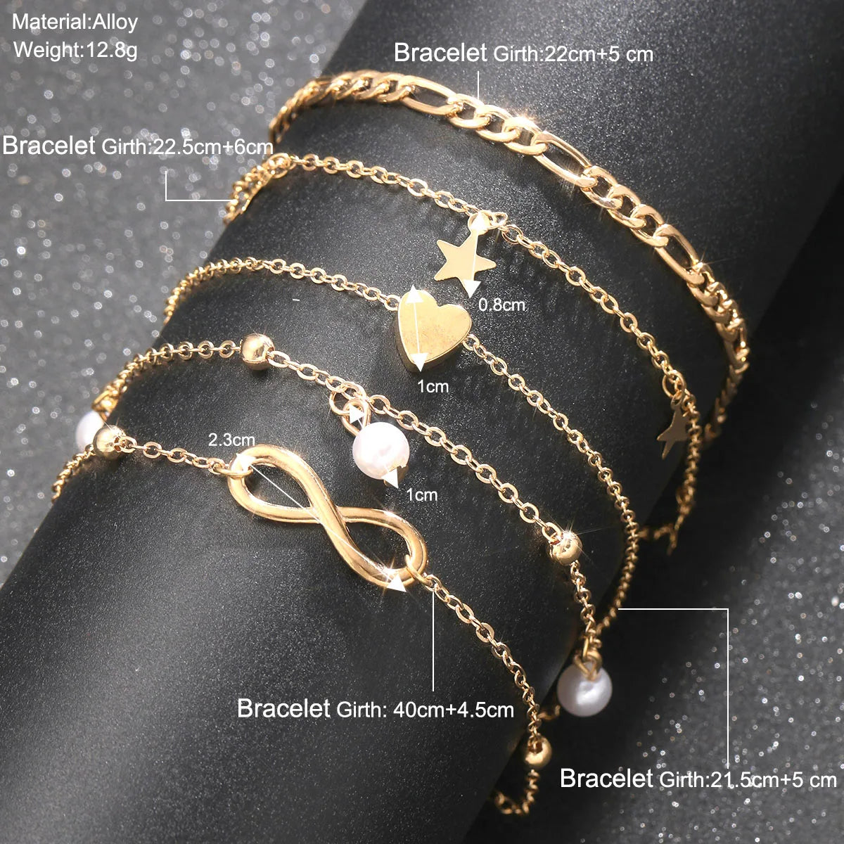 5-Piece Boho Tassel Anklet Set – Butterfly, Pearl, Star & Heart Beach Foot Jewelry