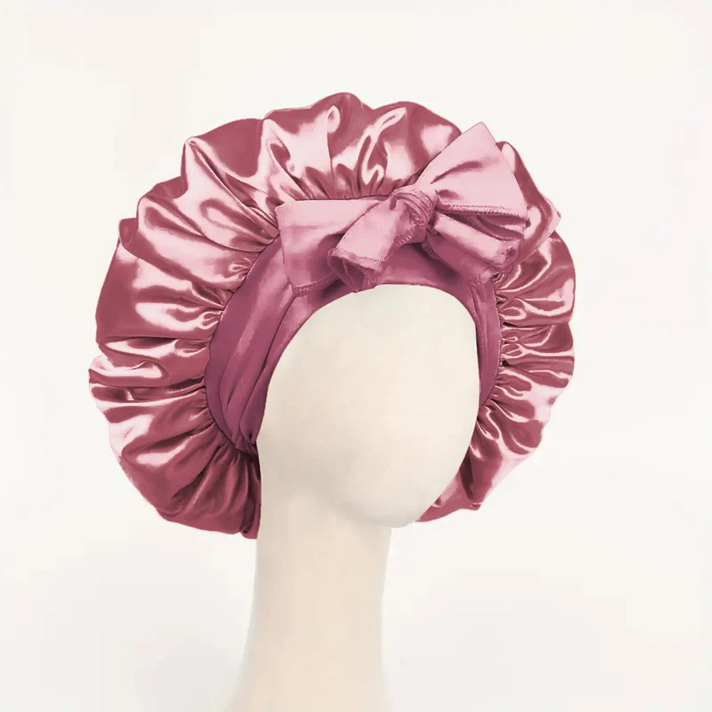 Adjustable Satin Bonnet with Tie Band β Sleep Cap
