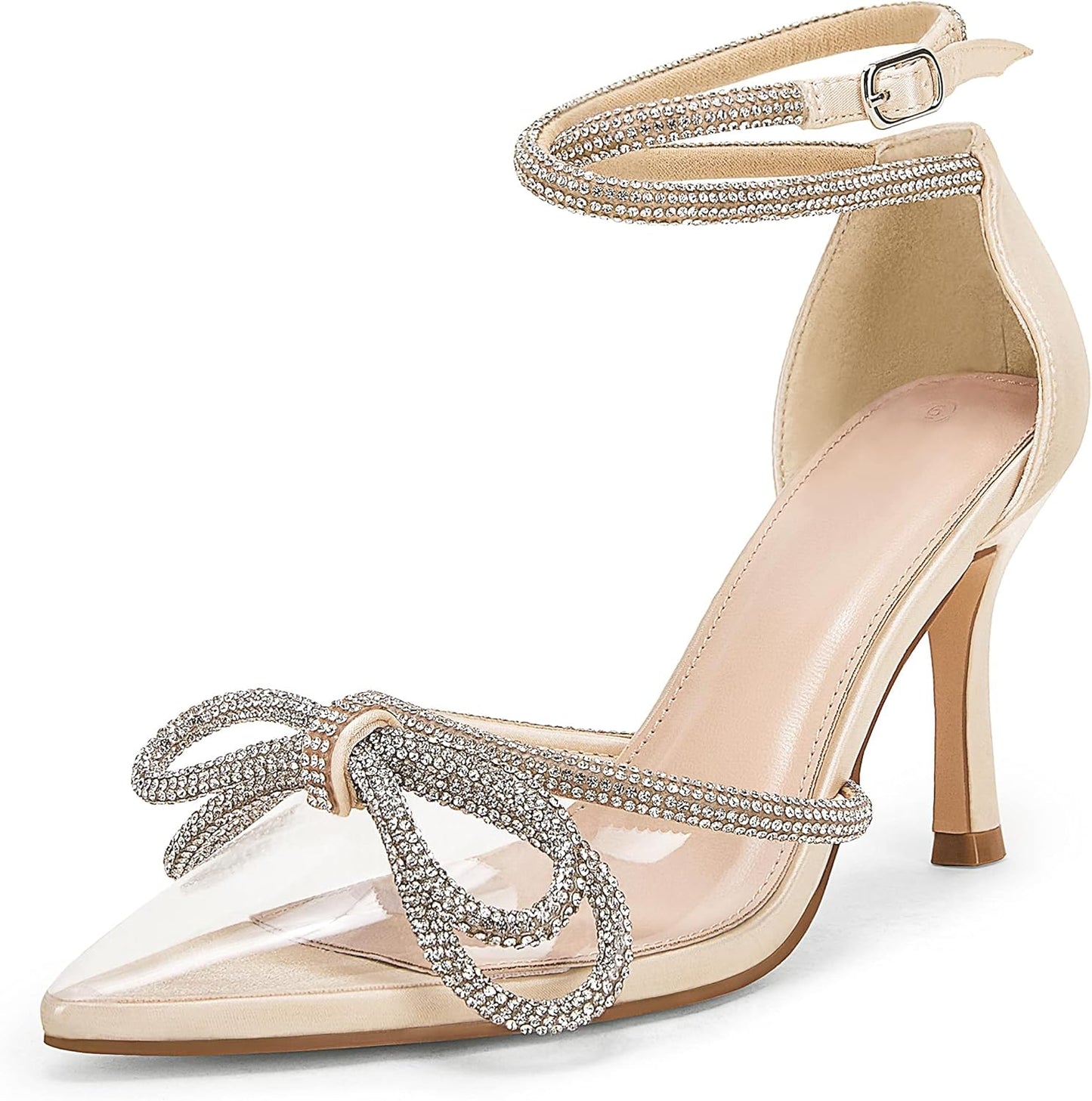 π Clear Rhinestone Bow Heels β Elegant Ankle Strap Stilettos For Brides, Baddies & Show-Stoppers πβ¨