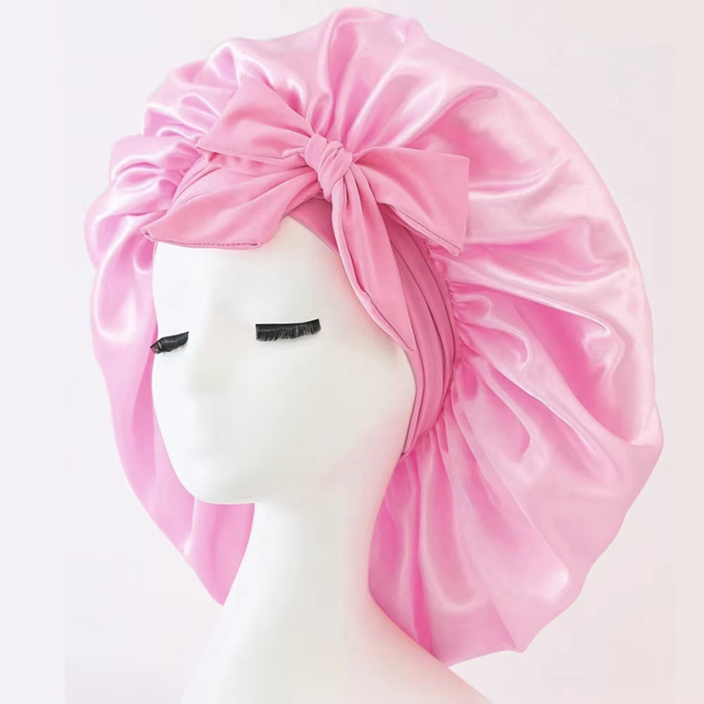 Adjustable Satin Bonnet with Tie Band β Sleep Cap