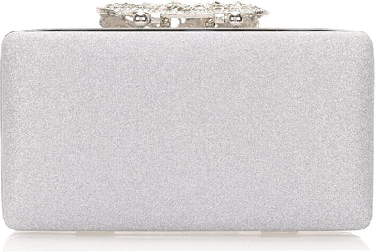 Rhinestone Evening Clutch – Crystal Butterfly Clasp Handbag for Women | Elegant Party & Formal Purse