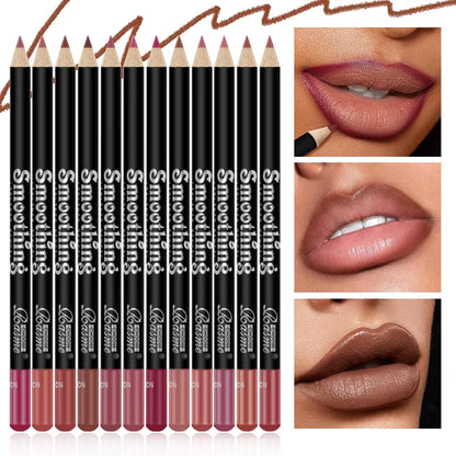 12-Piece Matte Lip Liner & Lipstick Pencil Set