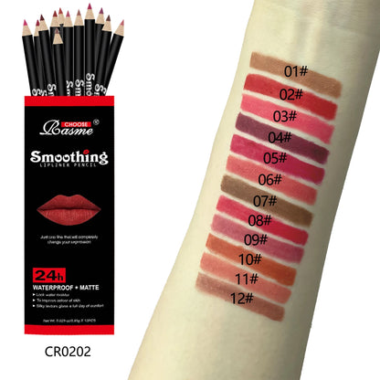 12-Piece Matte Lip Liner & Lipstick Pencil Set