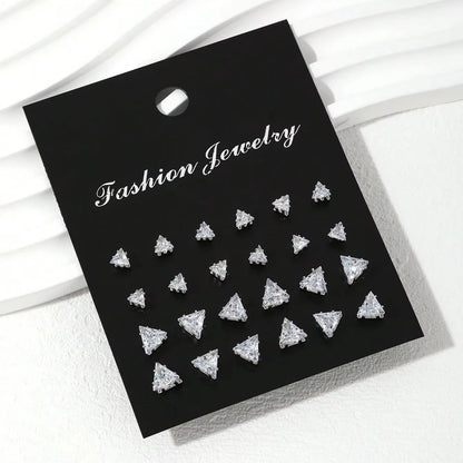 Pair Elegant Zirconia Earrings Set – Sparkly, Minimalist Studs for Gifting or Daily Wear