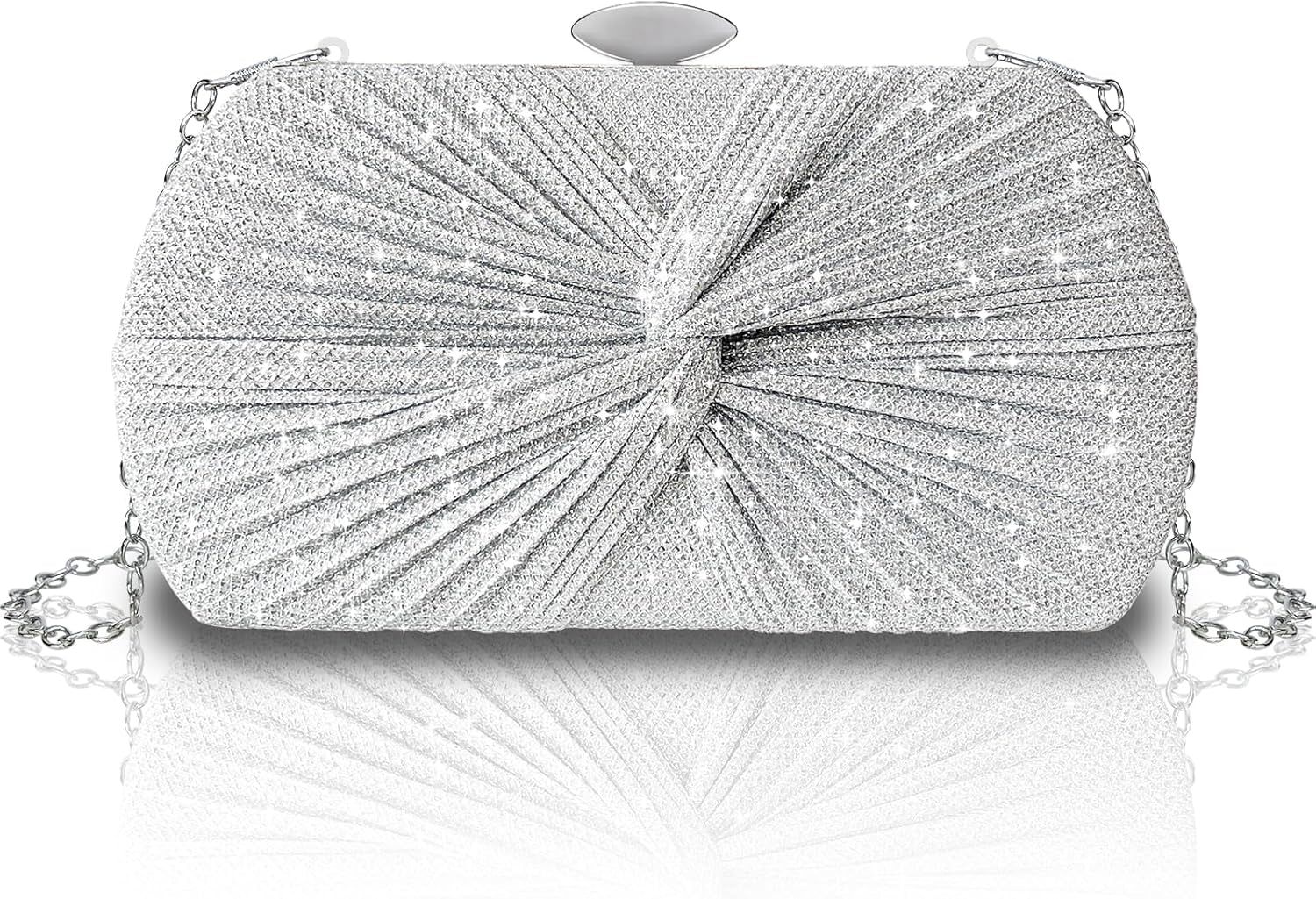 TOPALL Sparkly Rhinestone Purse – Silver Diamond Evening Bag with Adjustable Strap | Perfect for Parties, Prom & Luxe Nights Out