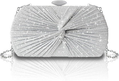 TOPALL Sparkly Rhinestone Purse – Silver Diamond Evening Bag with Adjustable Strap | Perfect for Parties, Prom & Luxe Nights Out