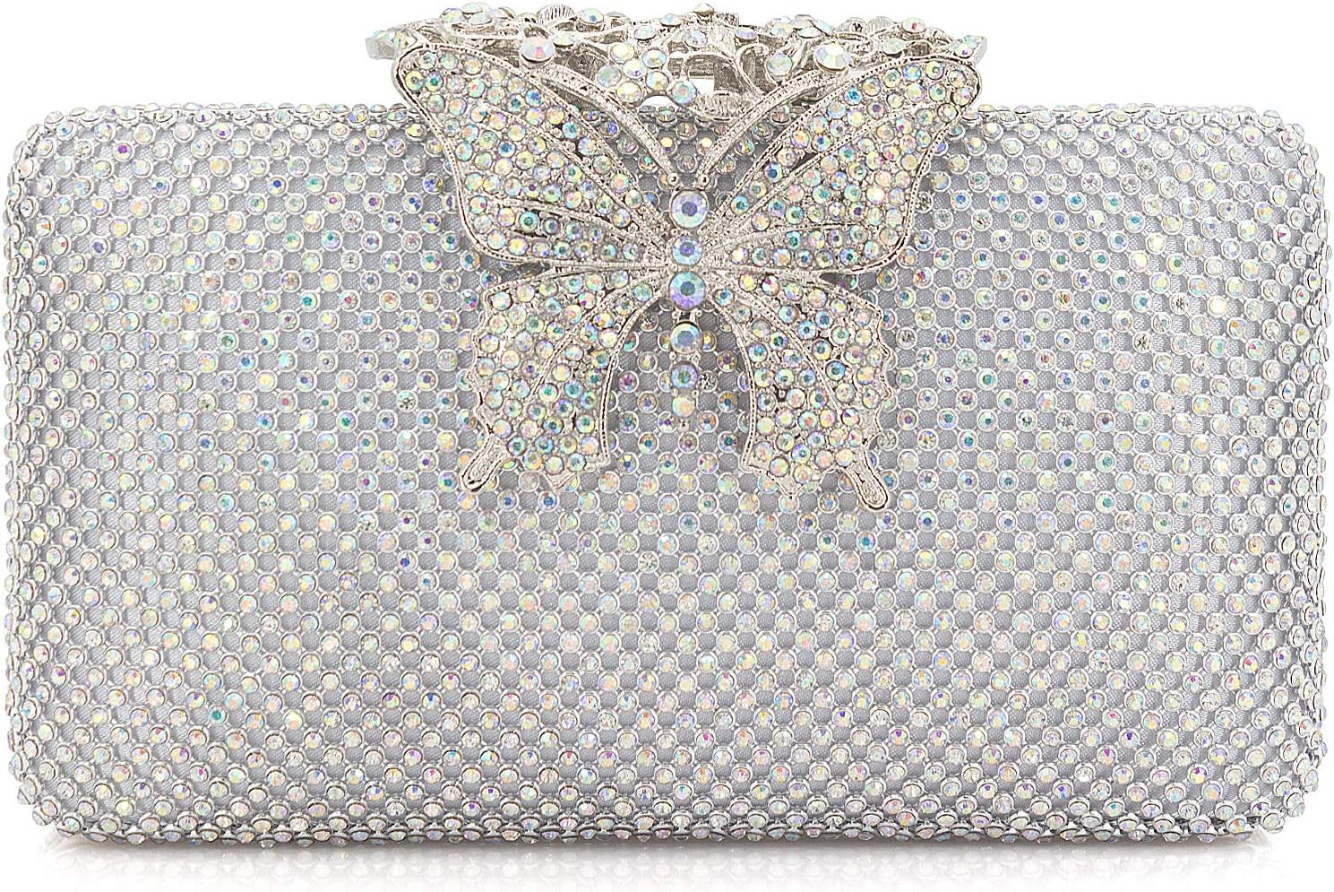 Rhinestone Evening Clutch – Crystal Butterfly Clasp Handbag for Women | Elegant Party & Formal Purse