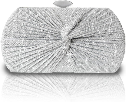 TOPALL Sparkly Rhinestone Purse – Silver Diamond Evening Bag with Adjustable Strap | Perfect for Parties, Prom & Luxe Nights Out