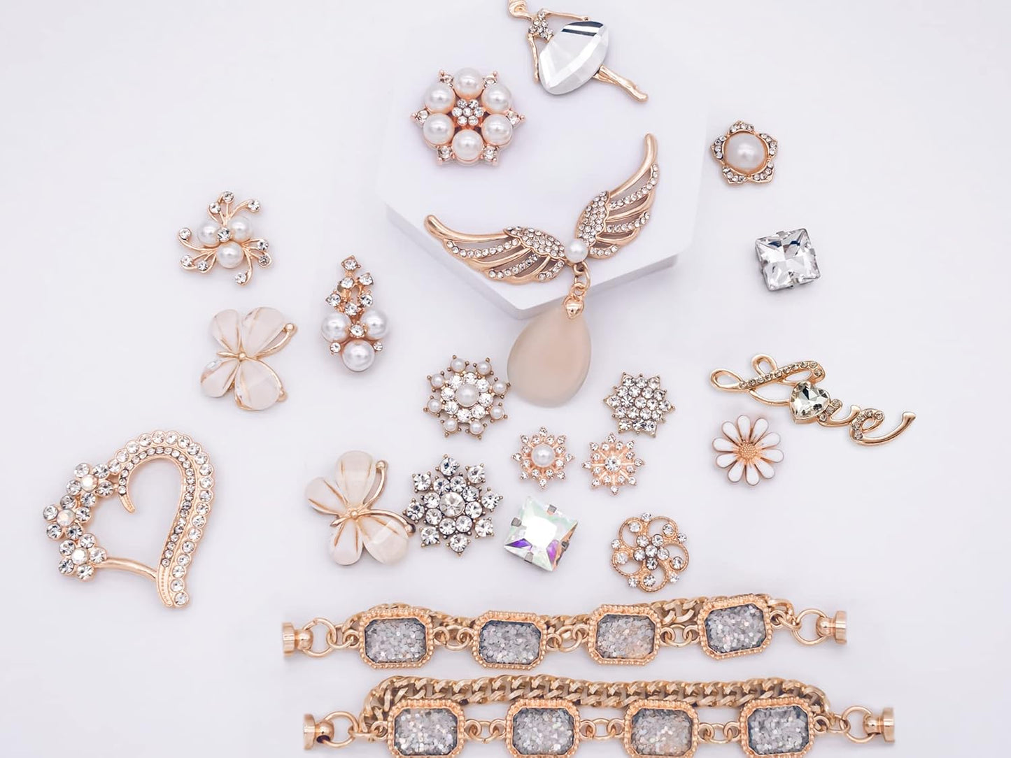 Bling Metal Shoe Charms – Chain Link Accessories for Shoes | Cute Decorative Gifts for Girls & Women