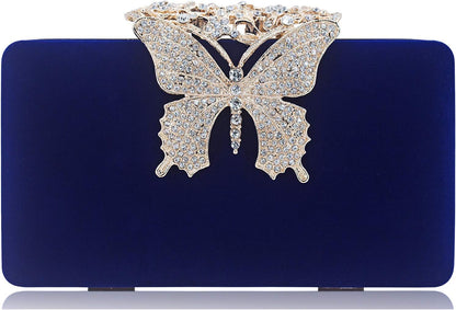 Rhinestone Evening Clutch – Crystal Butterfly Clasp Handbag for Women | Elegant Party & Formal Purse