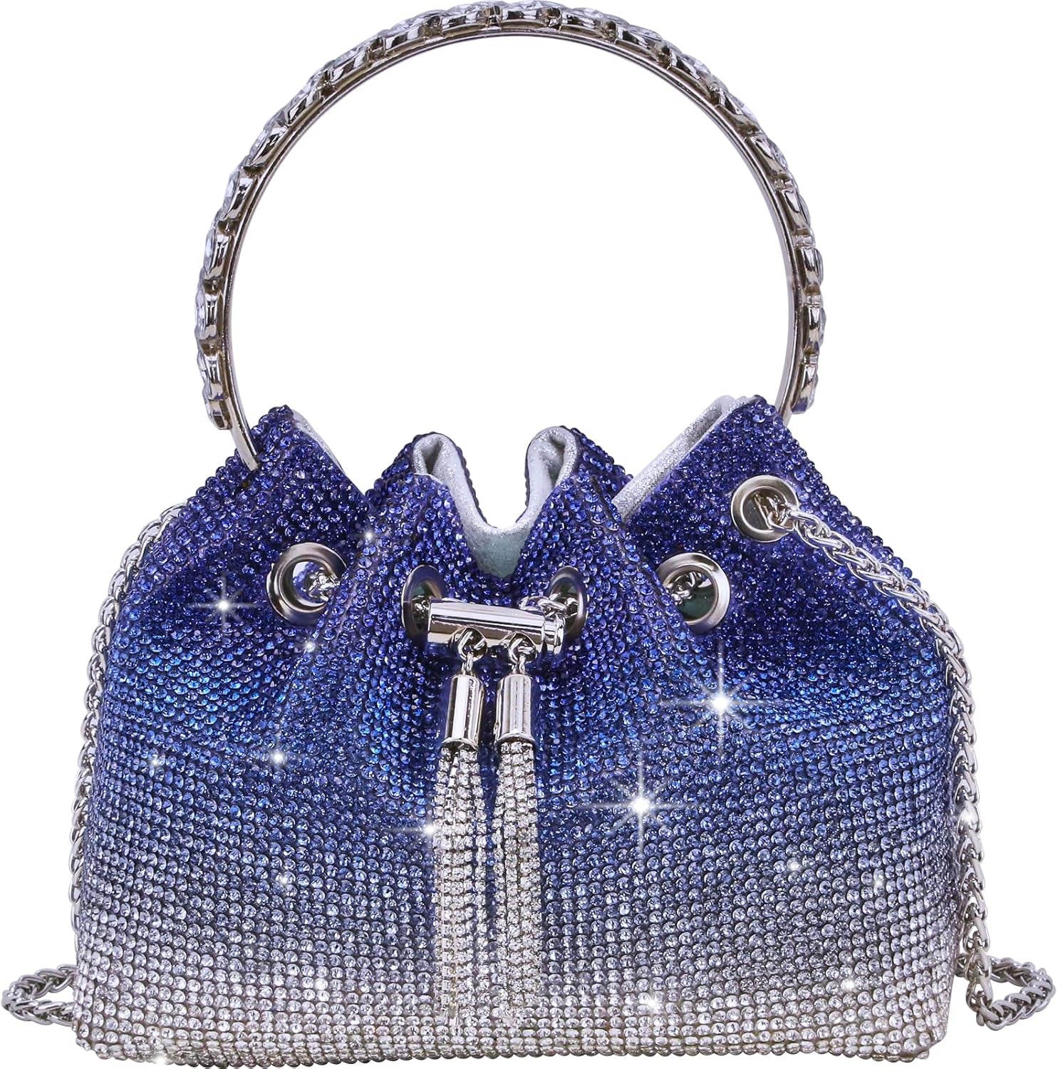 TOPALL Sparkly Rhinestone Clutch – Upgrade Evening Bag with Chain Strap & Crystal Handles | Party, Wedding & Prom Purse