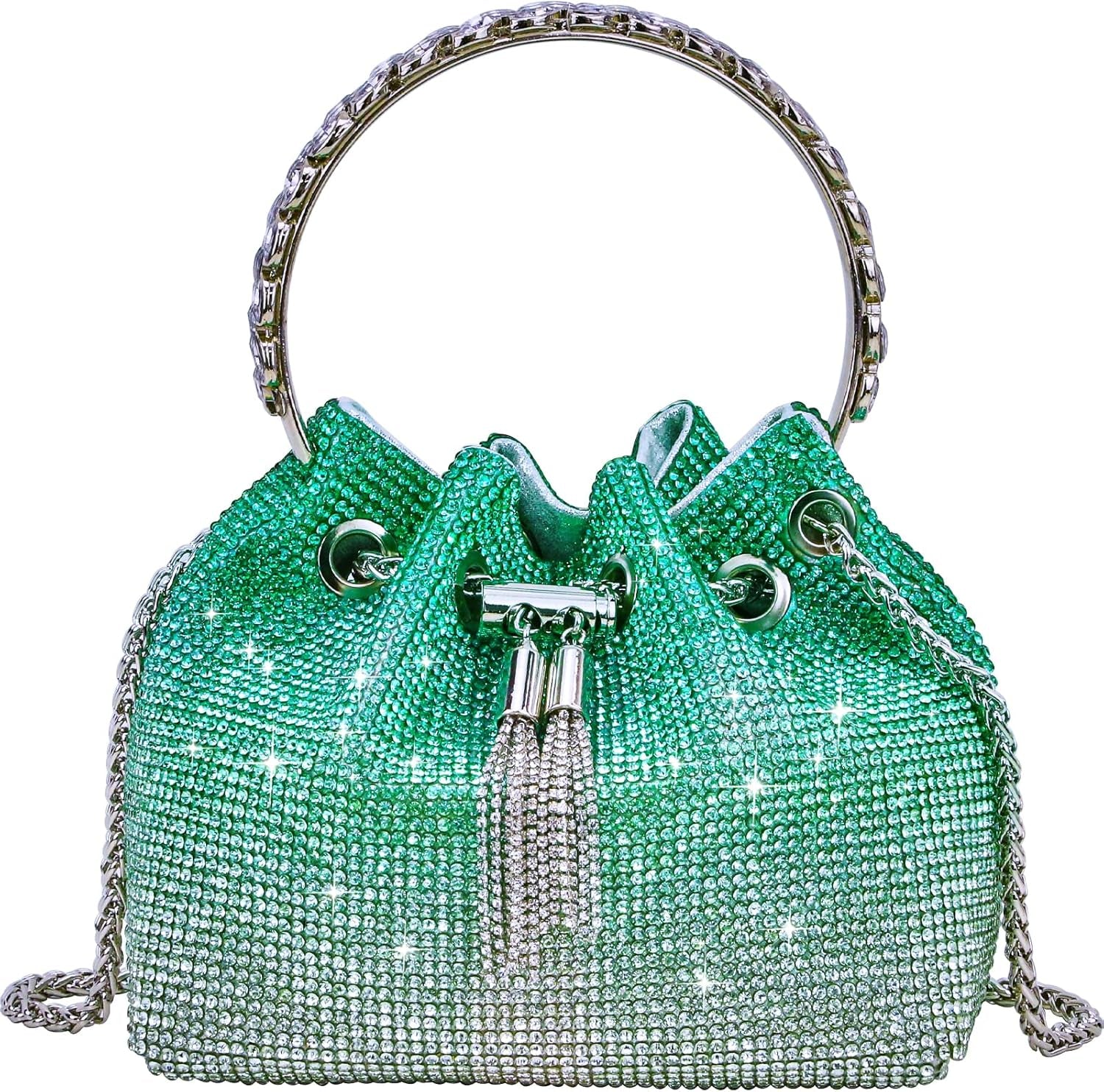 TOPALL Sparkly Rhinestone Clutch – Upgrade Evening Bag with Chain Strap & Crystal Handles | Party, Wedding & Prom Purse