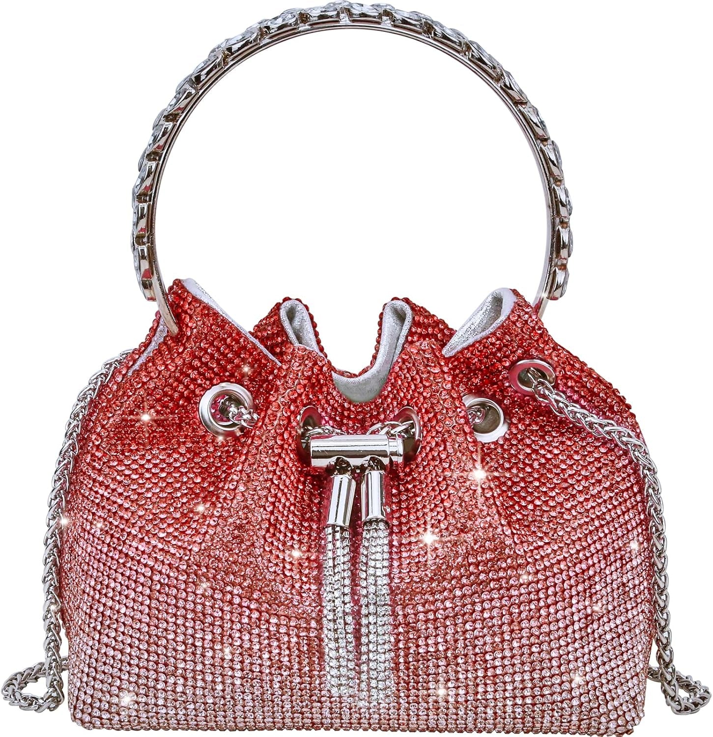 TOPALL Sparkly Rhinestone Clutch – Upgrade Evening Bag with Chain Strap & Crystal Handles | Party, Wedding & Prom Purse