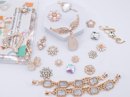 Bling Metal Shoe Charms – Chain Link Accessories for Shoes | Cute Decorative Gifts for Girls & Women