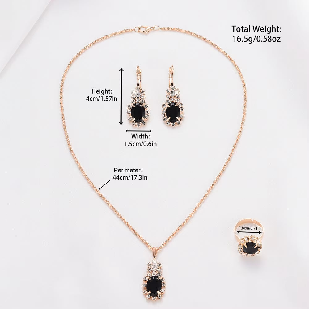 5-Piece Elegant Rhinestone Watch & Jewelry Set for Women – Quartz Wristwatch with Matching Accessories