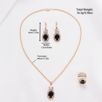 5-Piece Elegant Rhinestone Watch & Jewelry Set for Women – Quartz Wristwatch with Matching Accessories