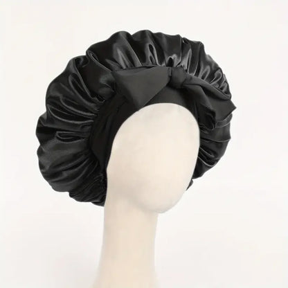 Adjustable Satin Bonnet with Tie Band –  Sleep Cap